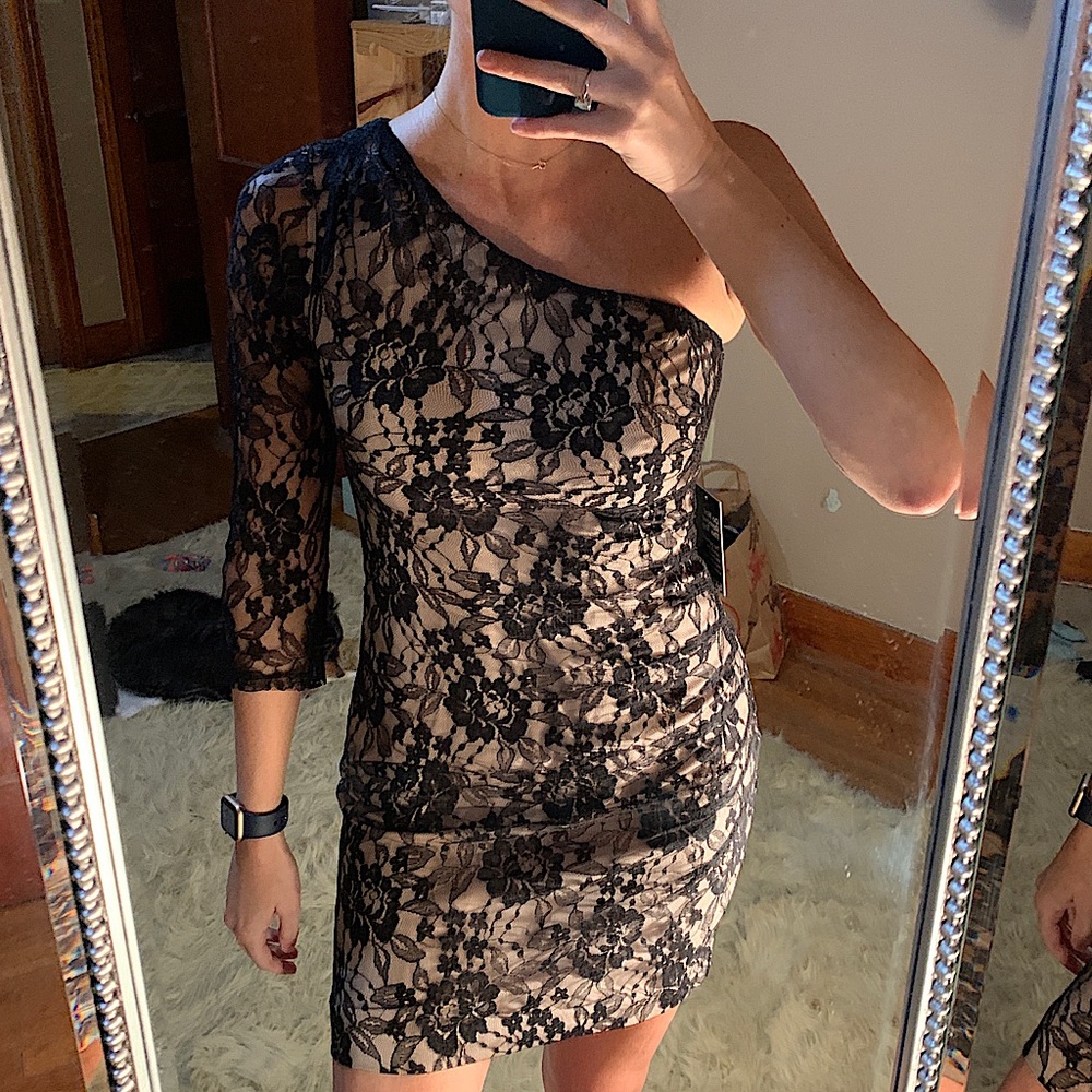 NWT Express lace one shoulder cocktail dress
